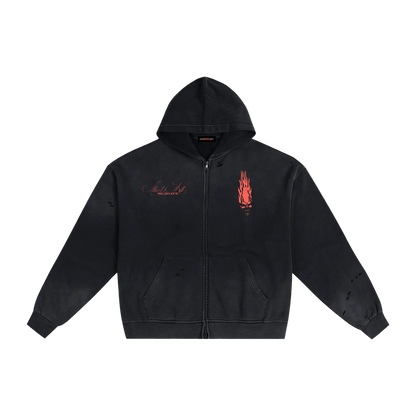 S2K Signature Sunfade Zip Hoodie – Red